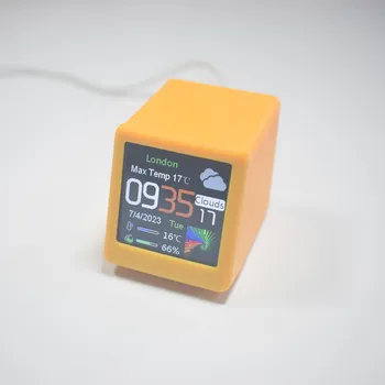 Красочный многофункциональный информационный дисплей OLED, Wi-Fi, умный рабочий стол, творческие часы «сделай сам», погода розовый