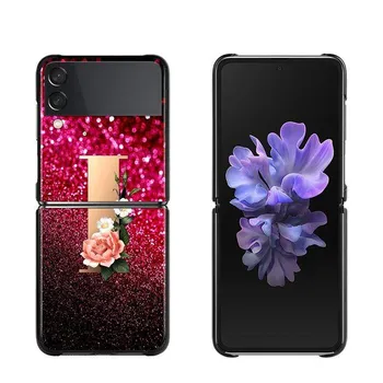 Красный чехол для телефона в стиле ретро с буквами A-Z для Samsung Galaxy Z Flip3 5g, чехол для Samsung Z Flip Capa, черный твердый корпус, Fundas For Samsung Z Flip