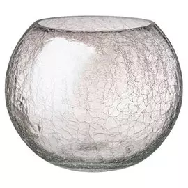 Ваза стекло, настольная, 21 см, Cracle White, 380-636, шар