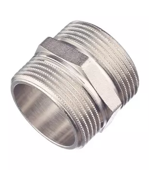 Ниппель Stout 1 1/4 НР(ш) х 1 1/4 НР(ш) латунный (SFT-0004-114114)