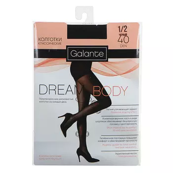 GALANTE Колготки 40 DEN с шортиками, 85% полиамид, 15% эластан, размер 1/2,3,4, цвет черный
