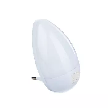 FORZA Ночник в розетку с выкл, 3LED-одноцвет, пластик, 5х9х6,5см, 220-240В, 0,1Вт, "Капля", 4 цв