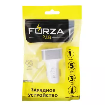 FORZA Разветвитель USB в прикуриватель, 3 USB, 1А, пластик, металл
