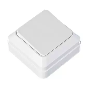 FORZA Simple Выключатель одноклавишный белый, накладной 10А, 250В, пластик ABS