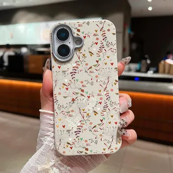 Кожаный чехол с узором из цветка тростника и лозы для iPhone 16, 15, Pro, 14 Plus, 13, 12, 11 Pro Max, Xs Max, Xr, 8, 7, 6 Plus, ударопрочный, тонкий, мягкий, из ТПУ iPhone 16 чёрный