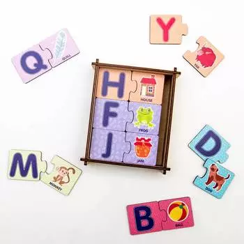 WoodlandToys Набор пазлов "Английский алфавит -1"