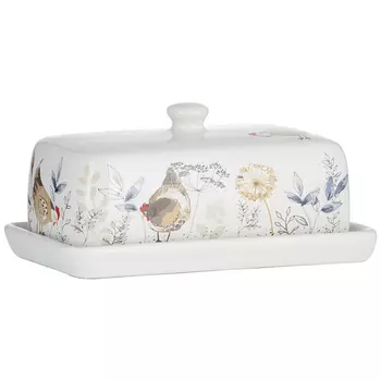 Масленка country hens (p&amp;k) белый 18x8x11 см.