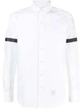 Рубашка с контрастными полосками THOM BROWNE, белый