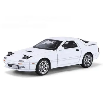 1/32 Mazda Initial D RX7 Миниатюрная литая игрушечная модель автомобиля RX-7, коллекция звуков и света, хобби, подарок для детей, мальчиков и малышей чёрный