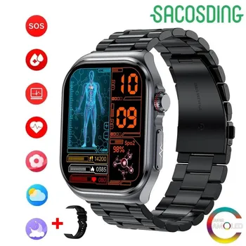 2024 Новые умные часы NFC ECG HRV Health Monitoring для мужчин и женщин с 2,04-дюймовым сенсорным экраном AMOLED и функцией Bluetooth-вызова с функцией искусственного интеллекта и голосового управления