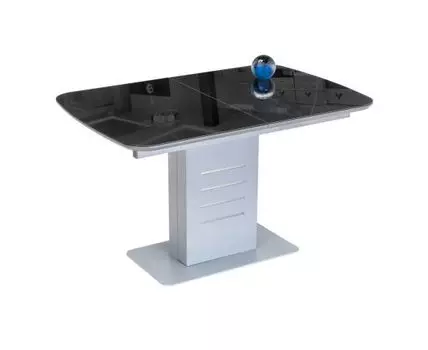 Стол на тумбе Кейтлин черный / серый (Белый, 80)