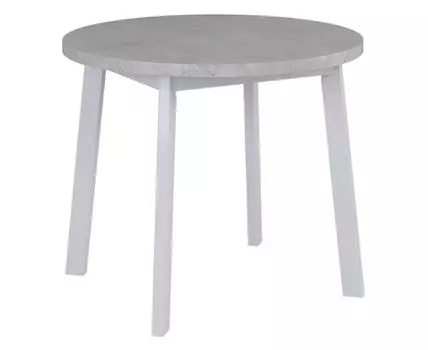 Стол Next круглый раскладной 90-120x90x76,5см, Бетон Лайт, белый