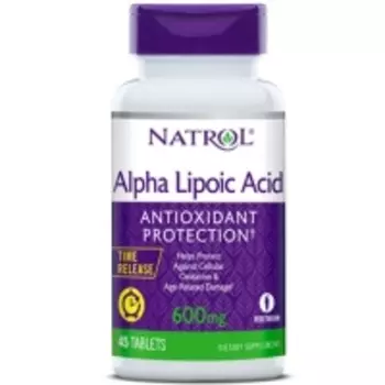 Natrol - Альфа-липоевая кислота 600 мг Time Release, 45 таблеток
