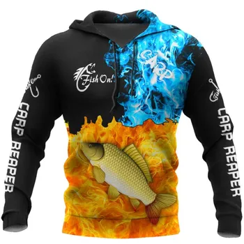 Мужской пуловер Crap Fishing с 3D принтом, модная толстовка с капюшоном для мужчин и женщин, толстовка в стиле Харадзюку, пуловер, повседневная куртка, большие капюшоны 3XL