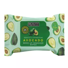 BEAUTY FORMULAS Салфетки для снятия макияжа биоразлагаемые Avocado Make-Up Remover Wipes