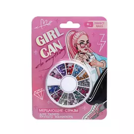 BEAUTY FOX Набор фигурных страз для декора ногтей Girl can!, 12 цветов