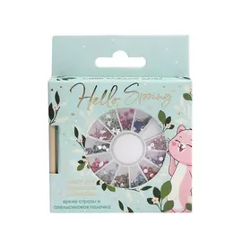 BEAUTY FOX Набор фигурных страз для декора ногтей и апельсиновая палочка Hello, spring!