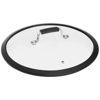 Крышка стеклянная Nadoba Lota с силиконовым ободом d28 см черная