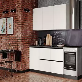 Кухонный гарнитур Gola str.3 W908 SM Egger белый базовый 1800х600х2260 мм