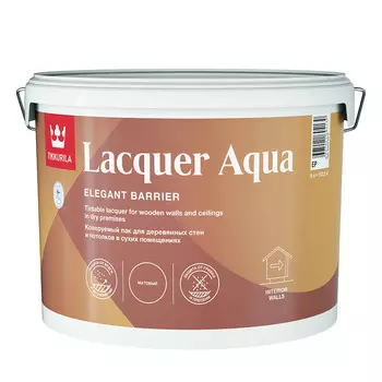 Лак акриловый Tikkurila/Tikkivala Lacquer Aqua основа EP бесцветный 9 л матовый