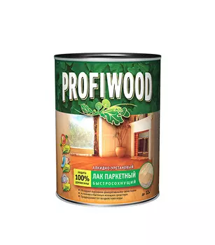 Лак алкидно-уретановый паркетный Profiwood бесцветный 0,8 л/0,7 кг глянцевый