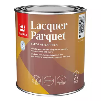Лак алкидно-уретановый паркетный Tikkurila/Tikkivala Lacquer Parquet полуматовый бесцветный 0,9 л