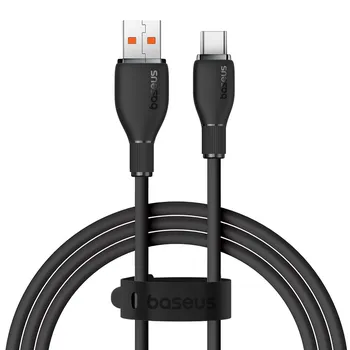 Кабель интерфейсный Baseus P10355703111-01 Pudding Series Fast Charging USB to Type-C 100W 2m Cluster Black (сверхбыстрая зарядка, синхронизация данны