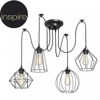Люстра Багира Inspire 4 лампы 12 м Е27 цвет черный