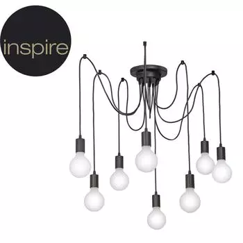 Люстра-паук Inspire 8 ламп 24м Е27 цвет черный матовый