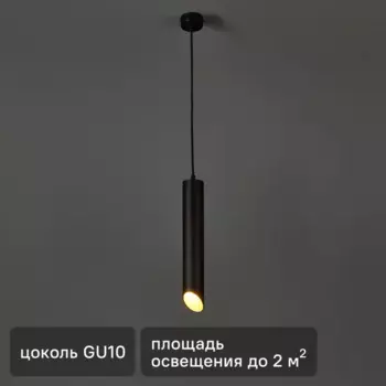 Люстра подвесная PL17 1 лампа 2 м цвет черный