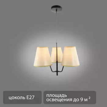Люстра подвесная Poetry 3 лампы 9 м цвет черный