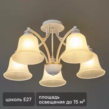 Люстра потолочная «Biela» 5005-5 5 ламп 15 м цвет белый