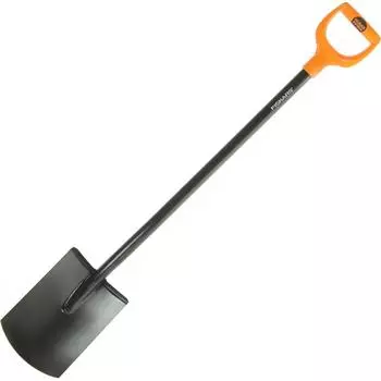 Лопата штыковая прямоугольная Fiskars SolidTM 116 см сталь, с черенком