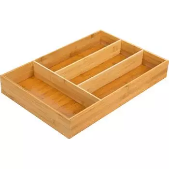 Лоток для столовых приборов Delinia, 29.4x6.4x44.6 см бамбук цвет жёлтый