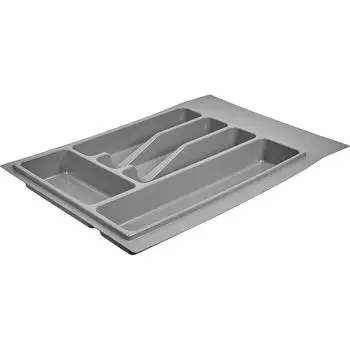 Лоток для столовых приборов Delinia 48.6x4.5x32.6 см пластик цвет серый