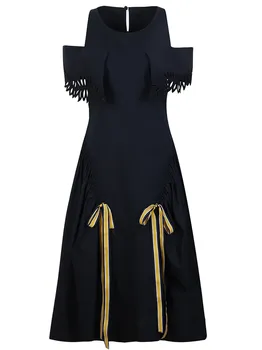 Платье с декором хлопковое FENDI