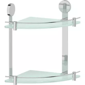 Полка стеклянная Artwelle Harmonie угловая двойная 24 см, хром (HAR 040)