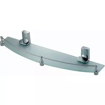 Полка стеклянная Wasserkraft Leine с бортиком, хром (K-5044)