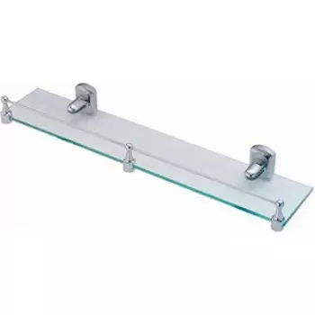 Полка стеклянная Wasserkraft Oder с бортиком, хром (K-3044)