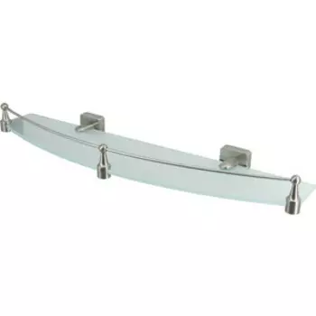 Полка стеклянная Wasserkraft Rhin c бортиком, хром (K-8744)