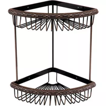 Полка угловая Lemark Jasmine 24х24х36,5 двухъярусная, черная бронза (LM6682ORB)