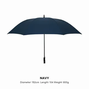 152cm Big Umbrella Windproof Strong 8K Golf Umbrella for Men Luxury Long Handle Outdoor Rain Umbrella чёрный