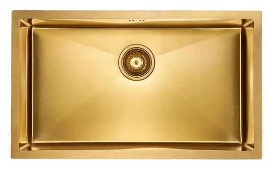 Мойка кухонная Paulmark NEXT 74 UNI PM217444-BG 74х44 см, брашированное золото
