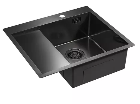 Мойка кухонная Paulmark Alster PM825951-GMR 51 вороненая сталь