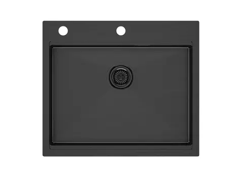 Мойка кухонная Paulmark Brim-Pro PM705951-GM вороненая сталь
