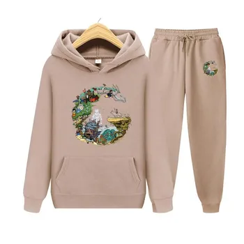 Женская толстовка с длинными рукавами, комплект Studio Ghibli Тоторо, японское аниме, забавная толстовка с героями мультфильмов, женская толстовка S