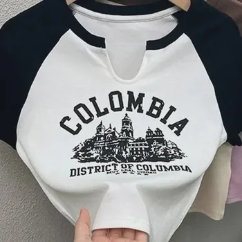 Футболка в стиле ретро American Chic Hong Kong Style Sweetheart с короткими рукавами - женская летняя футболка
