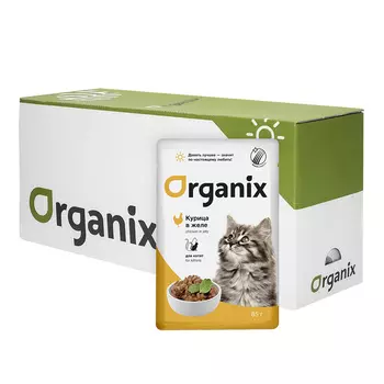 Organix паучи "Упаковка" для котят курица в желе (25 шт)