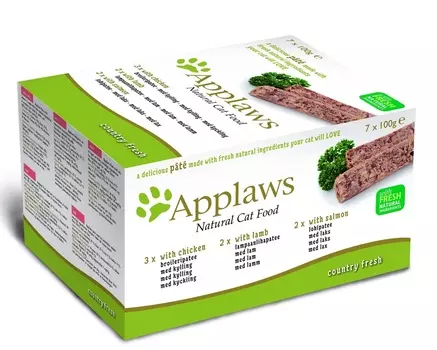 Applaws набор для кошек "Курица, ягненок, лосось": 7шт.*100г (700 г)