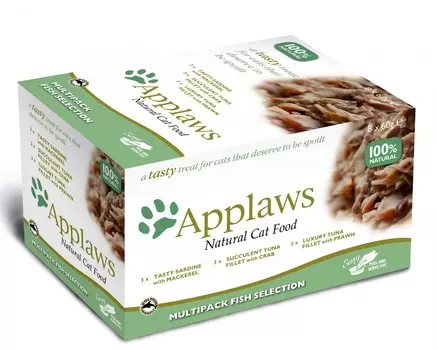 Applaws набор для кошек "Рыбное ассорти": 8шт.х60г (480 г)